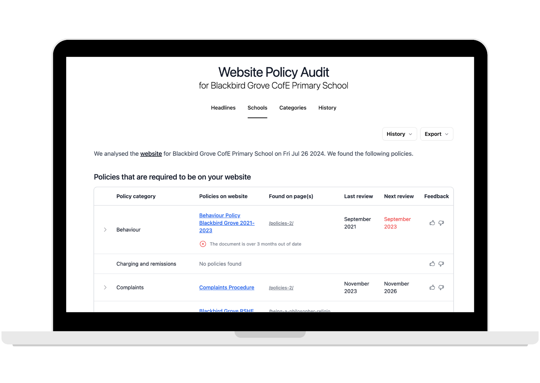 Example of Robin’s Policy Audit